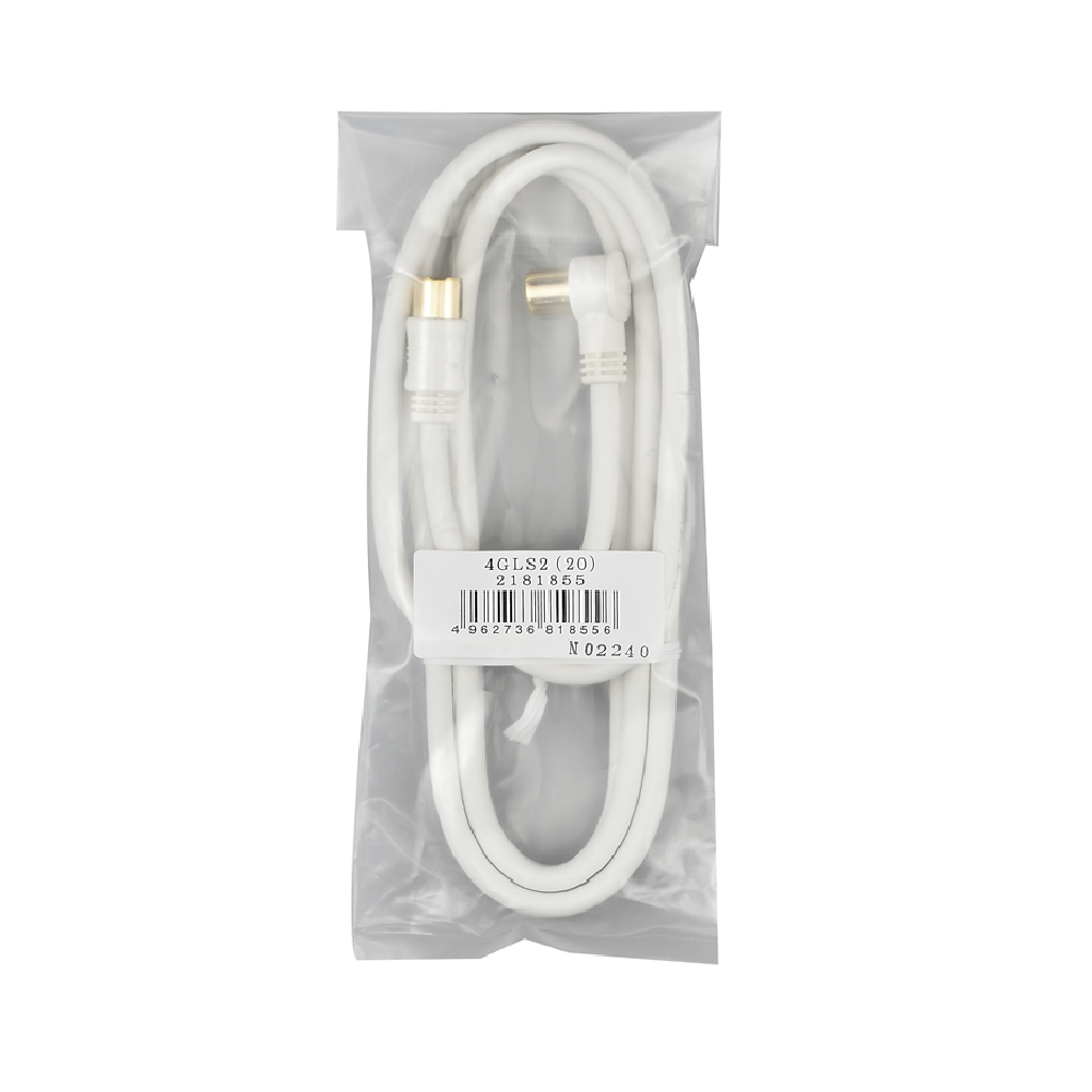 テレビ接続ケーブル (2m 4C L型×ストレート バルク仕様)