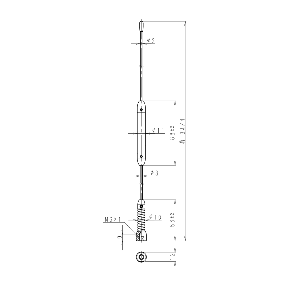 400MHz帯 車載高利得マグネット用エレメント