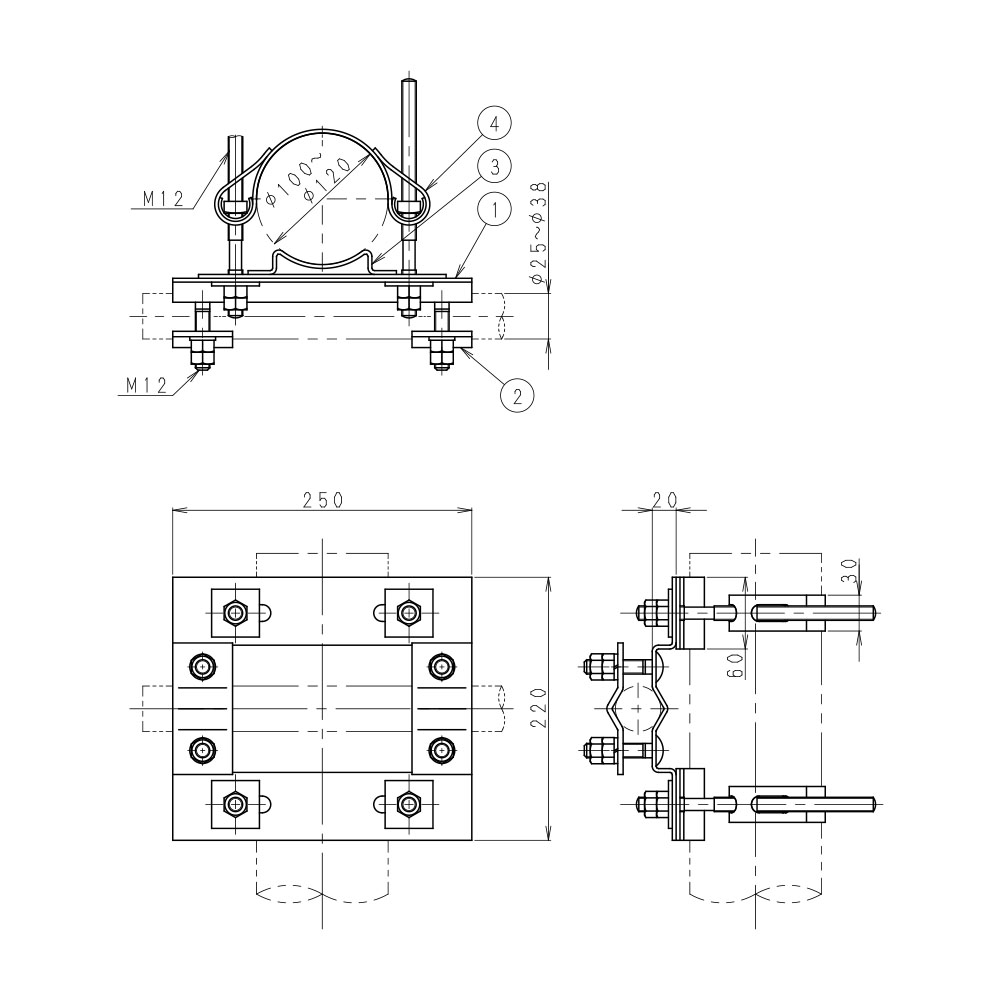 C型　アンテナ取付金具