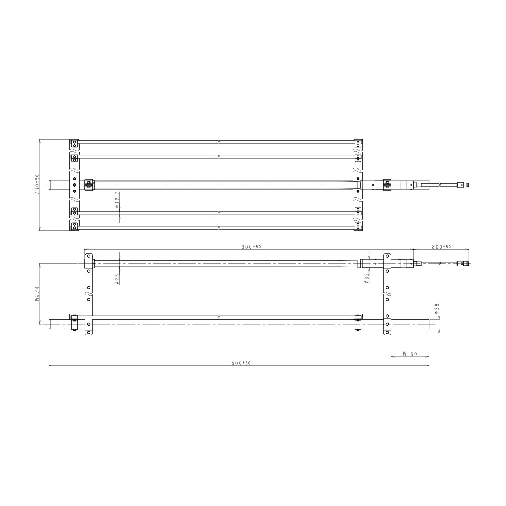 260MHz帯　反射素子付スリーブ型アンテナ