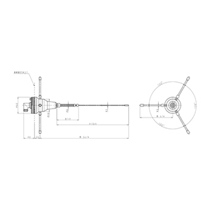 400MHz帯 ルーフトップ用高利得ホイップ(穴アケ式)